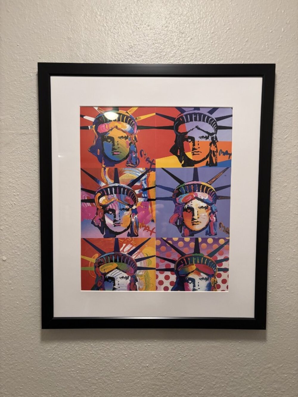 Peter Max Framed 12x14 Inch Art Print - Liberty Heads II